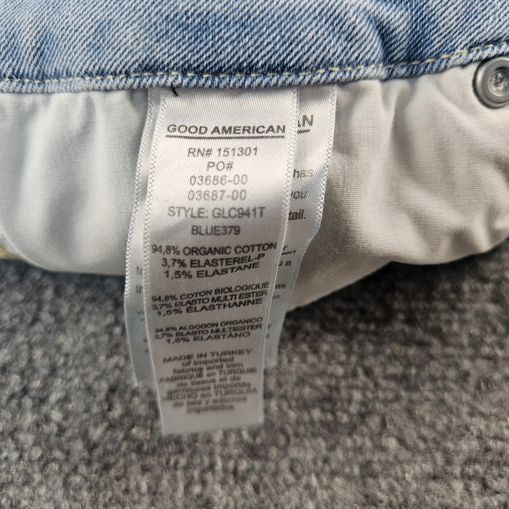 Good American Good Legs Crop Distressed Skinny Jeans Light Wash Blue 8/29 - Picture 8 of 9